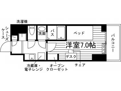 学生会館 NCREポートアイランド(ワンルーム/6階)の間取り写真