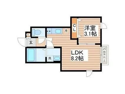 ファインヒルズII(1LDK/1階)の間取り写真