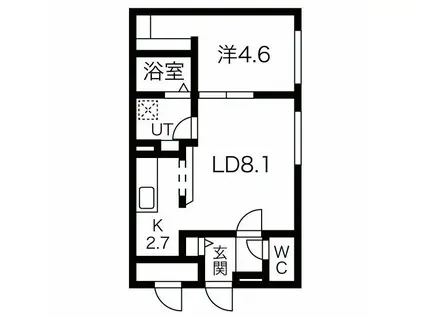 CLASSE月寒ウエスト(1LDK/3階)の間取り写真
