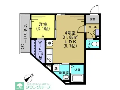 KS RESIDENCE(1LDK/2階)の間取り写真