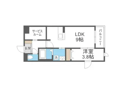 LIFEFIELD伊都(1SLDK/1階)の間取り写真