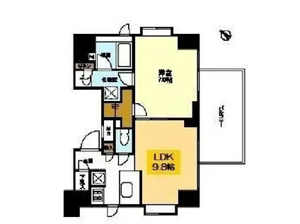 リバーレ月島(1LDK/8階)の間取り写真