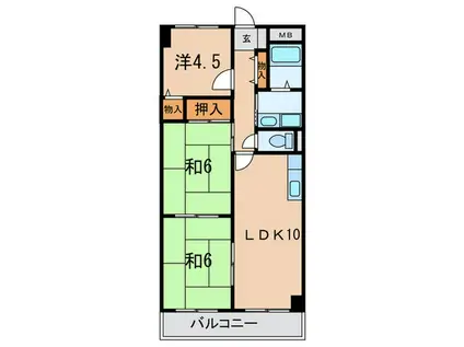 第2吉田マンション(3LDK/5階)の間取り写真