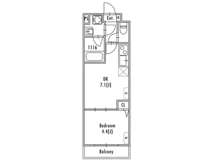 GRANPASEO船堀(1LDK/3階)の間取り写真