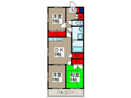 ファーストローズ(3DK/3階)の間取り写真