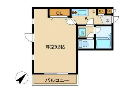 津田山フェアサイト(1K/4階)の間取り写真