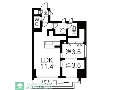 シーズンフラッツ錦糸町ウエスト(2LDK/2階)の間取り写真