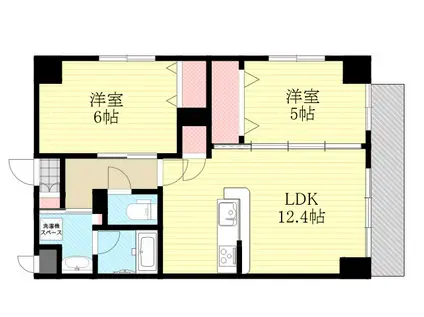 フィオーレ三国(2LDK/2階)の間取り写真