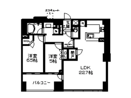 シティタワー仙台五橋(2LDK/22階)の間取り写真