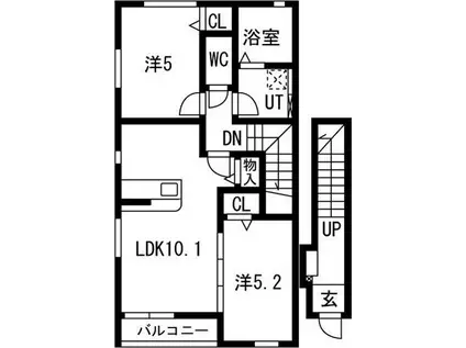 シティハウス花園町(2LDK/2階)の間取り写真