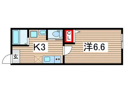 フルラージュ千葉中央(1K/1階)の間取り写真