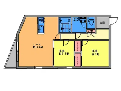 メゾンカルム(2LDK/2階)の間取り写真