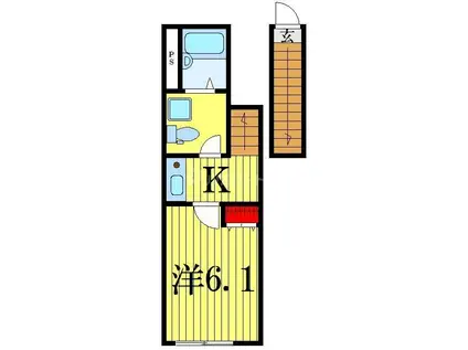 PLAU京成立石(1K/2階)の間取り写真