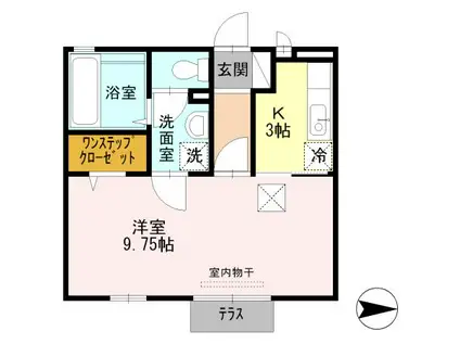 ルミエール野口(1K/1階)の間取り写真