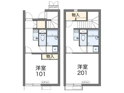 レオネクストコナ&サンI(1K/1階)の間取り写真