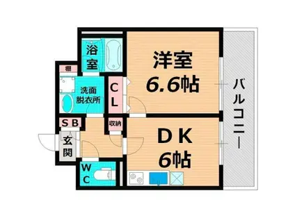 WILLDO今福西(1DK/8階)の間取り写真