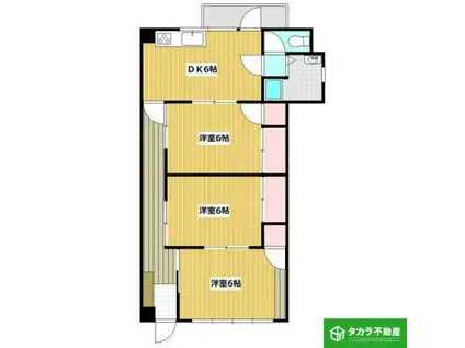 山村ビル(3DK/3階)の間取り写真