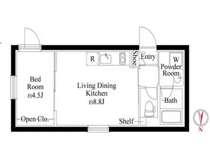 カーサピアッツァ蒲田イースト(1LDK/2階)の間取り写真