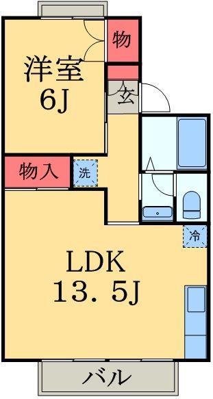 ファーストヴューラー十壱番館(1LDK/1階)の間取り写真
