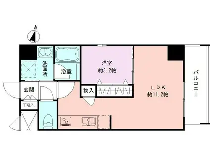BUENA東幸町(1LDK/1階)の間取り写真