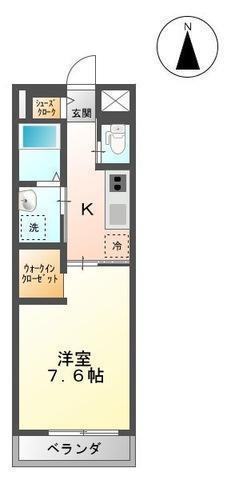 パークストリート2(1K/1階)の間取り写真