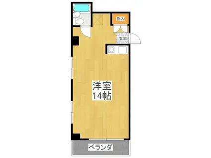 コートサイドハイツ(ワンルーム/2階)の間取り写真