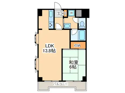 ナイスアーバン鶴見中央Ⅱ(1LDK/3階)の間取り写真