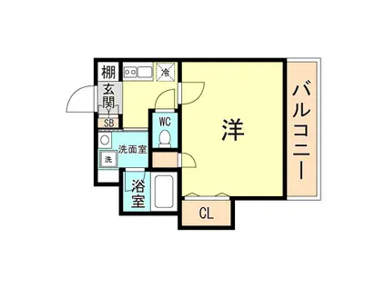 ディアコート神戸(1K/1階)の間取り写真