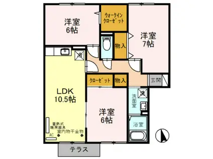エルフタウン吉久(3LDK/1階)の間取り写真