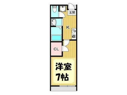 PRIMO(1K/1階)の間取り写真