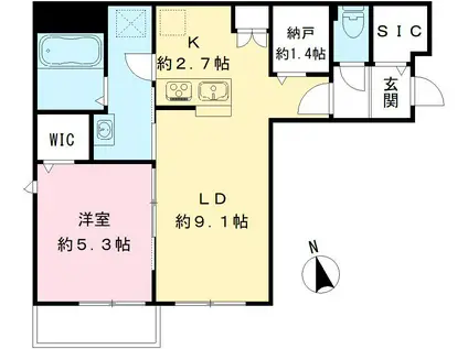 SERENO S. セレーノエス(1SLDK/2階)の間取り写真