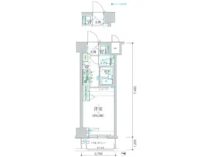リヴシティ横濱新川町(1K/3階)の間取り写真