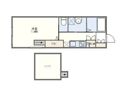 ユアメゾン古町(1K/2階)の間取り写真