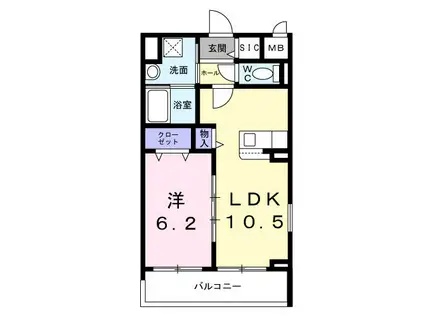 STELLA日吉(1LDK/2階)の間取り写真