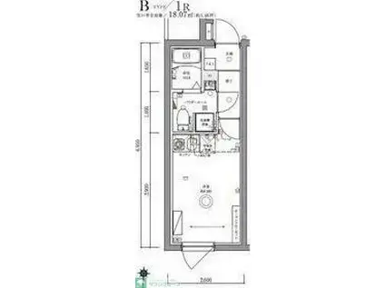 MAXIVCROS川崎大師(ワンルーム/4階)の間取り写真