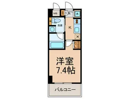 カーサビアンカ黒川(1K/6階)の間取り写真