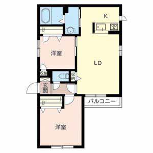 メゾン中野(2LDK/2階)の間取り写真
