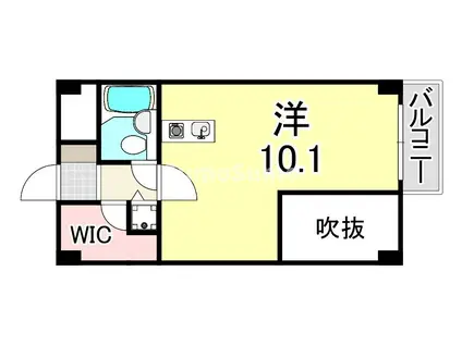 ホープ芦屋(ワンルーム/1階)の間取り写真