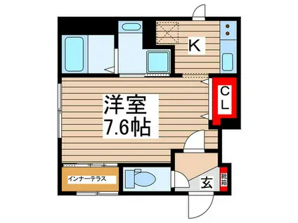 ベルツリー新掘(1K/1階)の間取り写真