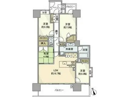 プレミアシティ桜山(4LDK/8階)の間取り写真