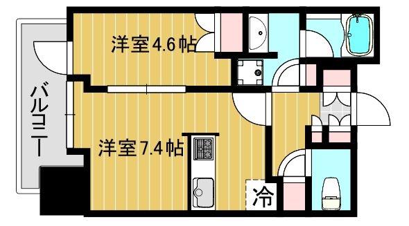 大崎ステーションレジデンス(1LDK/15階)の間取り写真