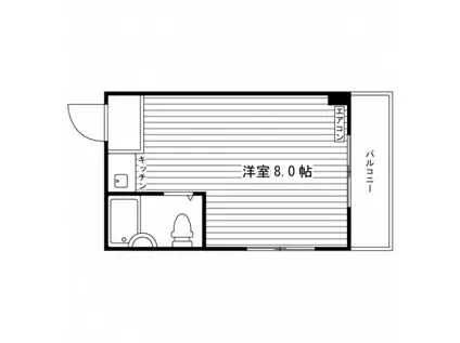 牧野マンション(ワンルーム/2階)の間取り写真