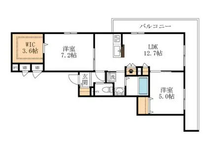 末長4丁目メゾン(2LDK/3階)の間取り写真