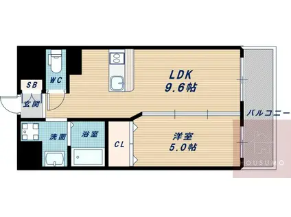 第1関根マンション(1LDK/7階)の間取り写真