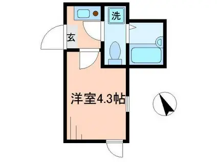 リブ綾瀬(ワンルーム/1階)の間取り写真