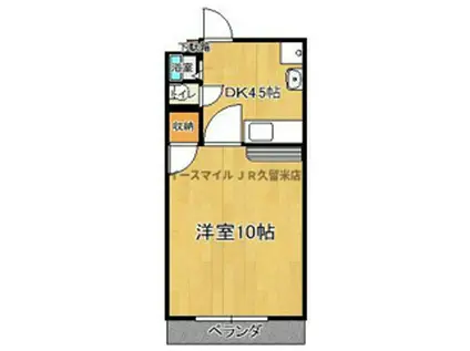 コスモハイツII(1DK/2階)の間取り写真