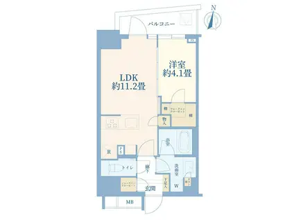 グランリビオ千代田平河町(1LDK/12階)の間取り写真