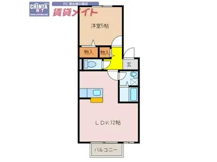 ウィルモア上浜(1LDK/1階)の間取り写真