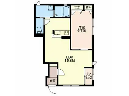 SH・ブランシェヒカル(1LDK/1階)の間取り写真