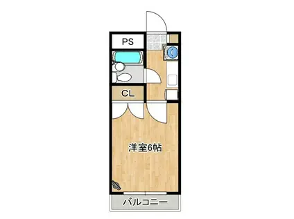 アムラックスII(1K/1階)の間取り写真